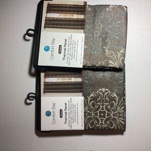 Comfort Bay Brown and Cream Damask Curtains